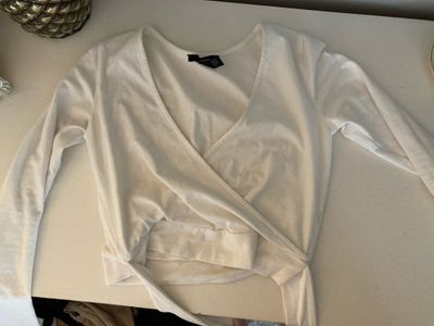 White cross tank crop top